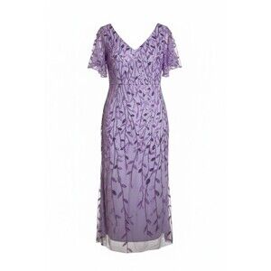 Ever Pretty Lavender Sequin Dress Plus 1X 18 Mother Of Bride Dress Midi Formal